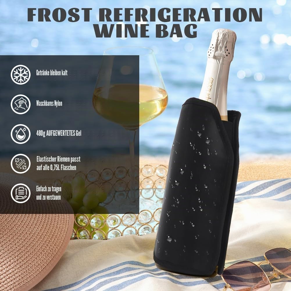 2er Set WeinküHler Manschette Wasserabweisende Nylon - Weinkühlerhülle FüR Wein Wiederverwendbarer F