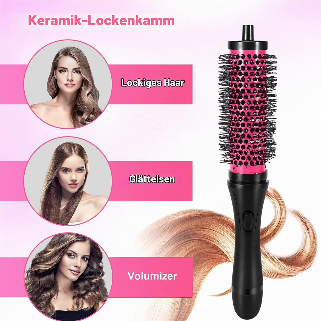 6 Teile/Satz 3 Grössen Abnehmbarer Locken Wickler Pinsel mit Positionierungs Klammern Aluminium Kera