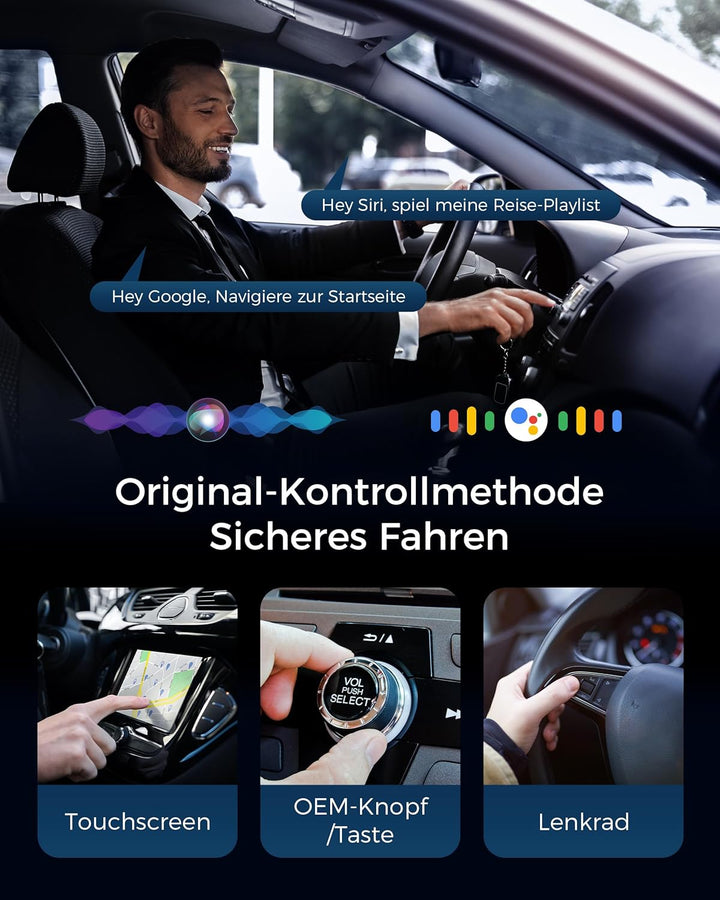 CarPlay und Android Auto Wireless Adapter 2 In 1, V5.3 Bluetooth Stabile Verbindung, Dualband WiFi 6
