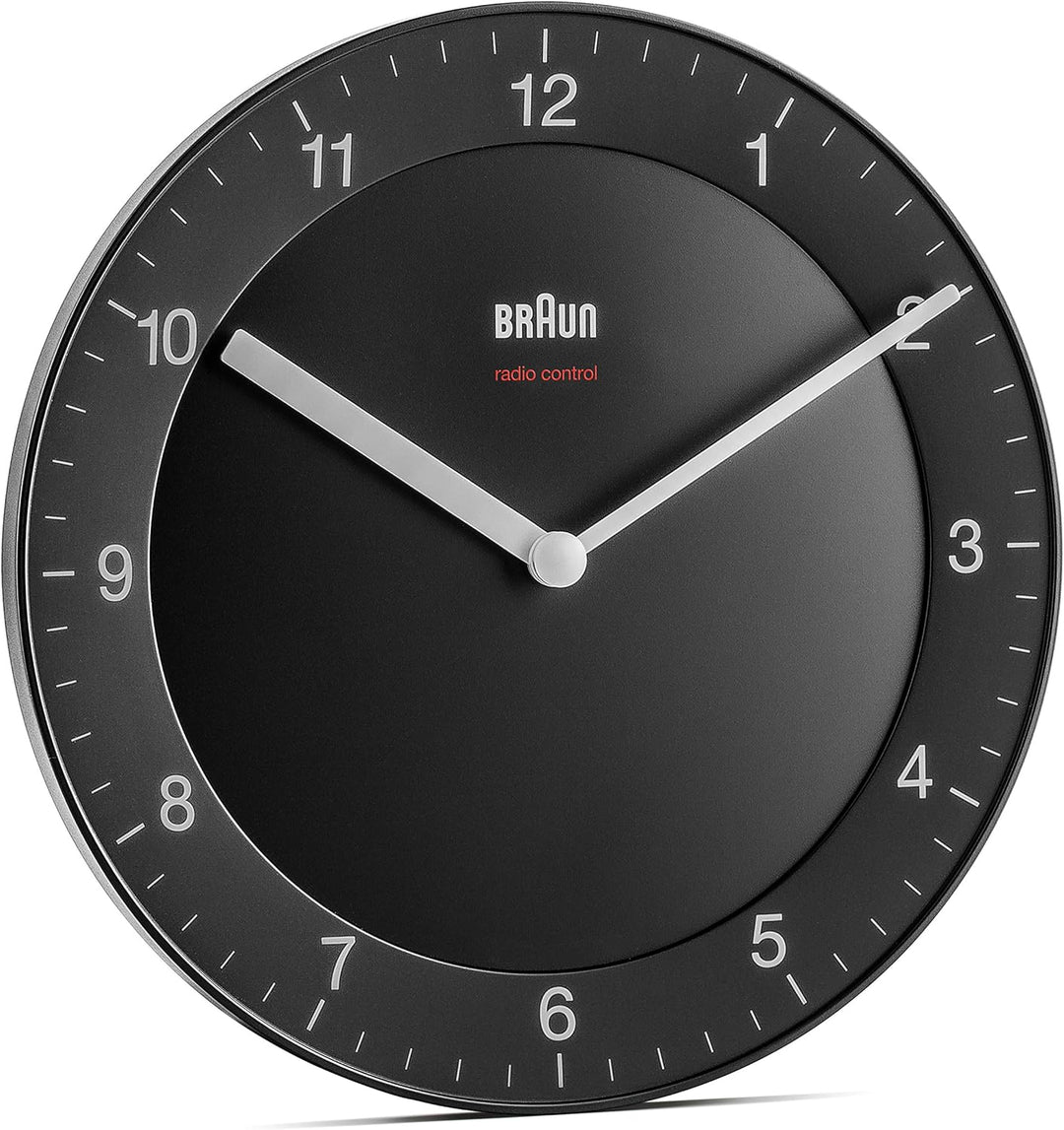Braun Funkwanduhr Wanduhr, Kunststoff, Schwarz, normal normal Schwarz, normal Schwarz