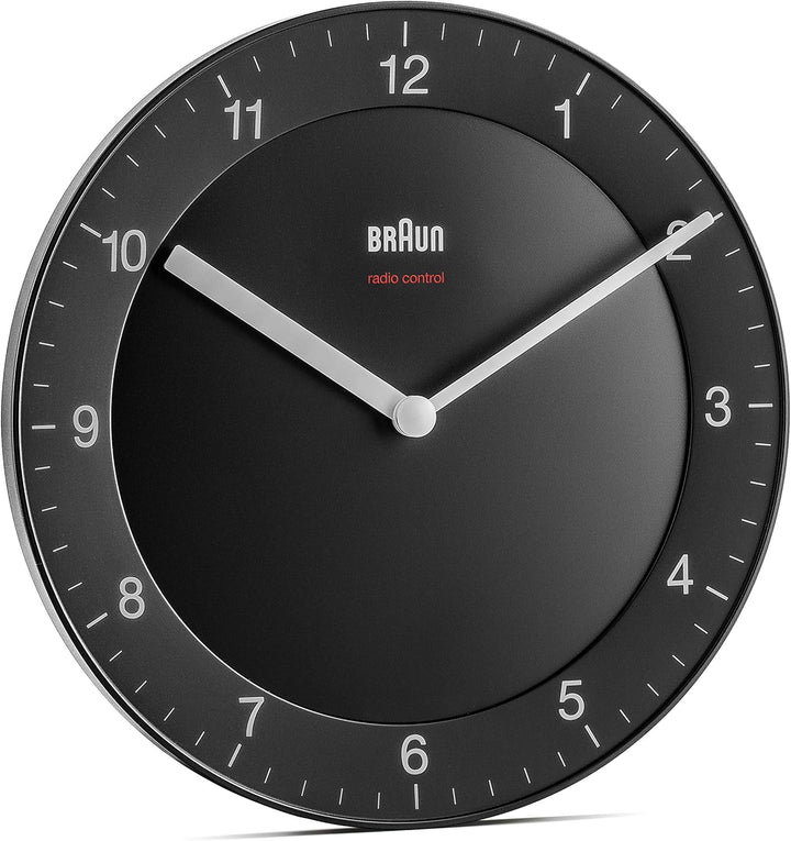 Braun Funkwanduhr Wanduhr, Kunststoff, Schwarz, normal normal Schwarz, normal Schwarz