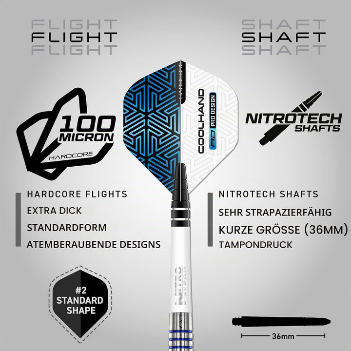 RED DRAGON Luke Humphries TX Softip Serie Premium Wolfram Dart Set mit Flüge und Schäften 20G 3, 20G