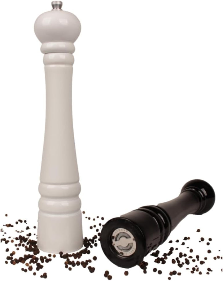 Woodcarver Salz- und Pfeffermühlen Set, 2er Set mit Metallmahlwerk, Gewürzmühlen aus Holz und Metall