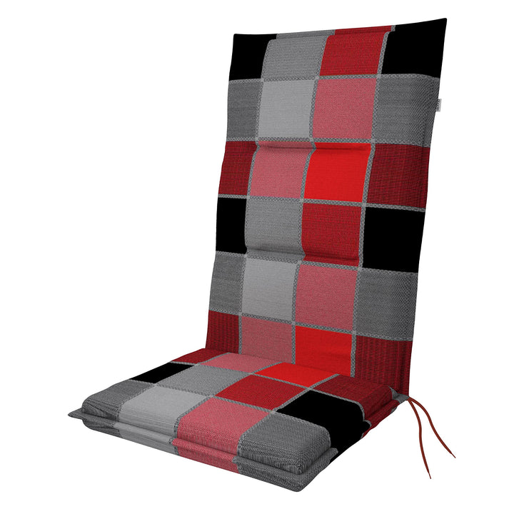 Doppler / Hochlehner Spot/Gartenstuhlauflage/Hochlehner/Schwarz Rot kariert/ca. 119 x 48 x 5 cm 1 St