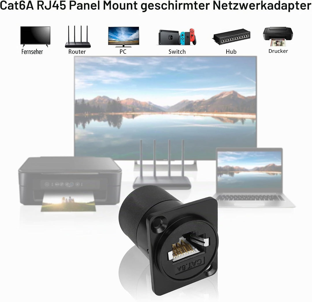 QIANRENON RJ45 Panel Montage Adapter Geschirmt RJ45 8P8C Buchse auf Buchse Netzwerk Steckverbinder C