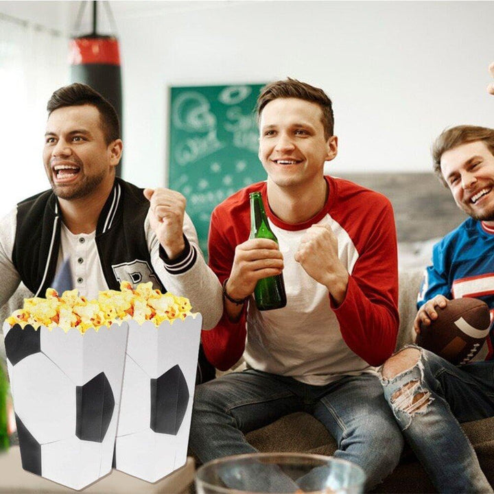 Popcorn-tüten, Fussball-Popcorn-Boxen, Popcorn-kartons, Leckerli-Boxen, Karton, Süssigkeiten-behälte
