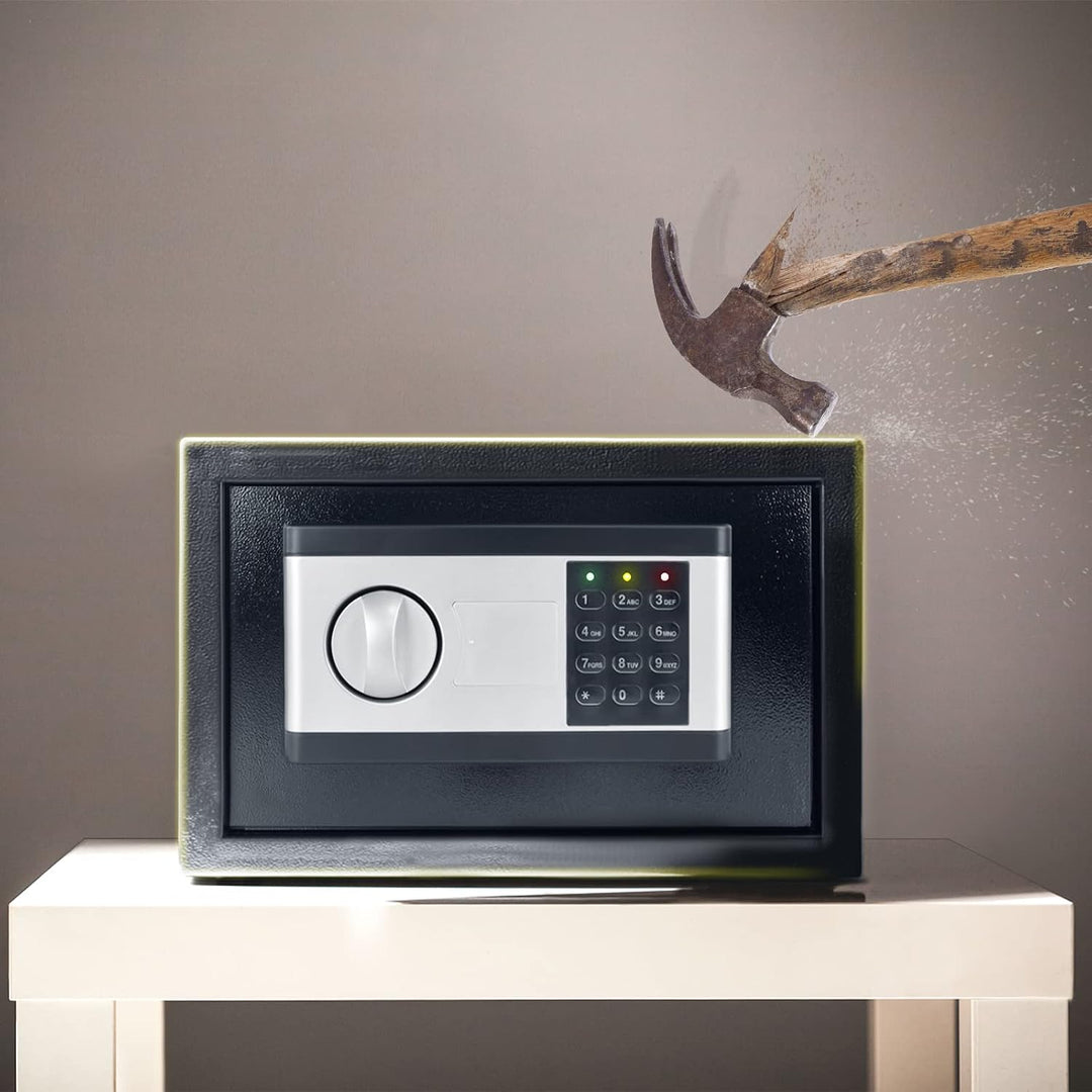 HENGMEI Safe Tresor, 12L Elektronischer Wandtresor, Möbeltresor Geldkassette Tresor Feuerfest Wasser