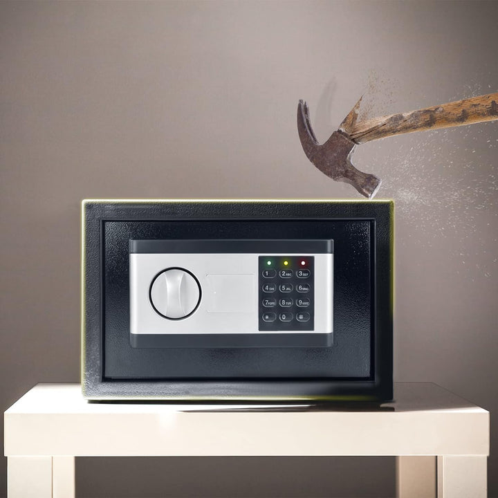 HENGMEI Safe Tresor, 12L Elektronischer Wandtresor, Möbeltresor Geldkassette Tresor Feuerfest Wasser