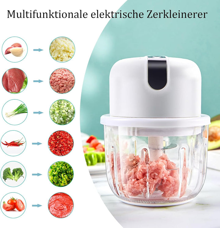 Zwiebel Zerkleinerer Elektrisch 350ml, USB Zwiebelschneider Elektrisch Klein Zerkleinerer Elektrisch