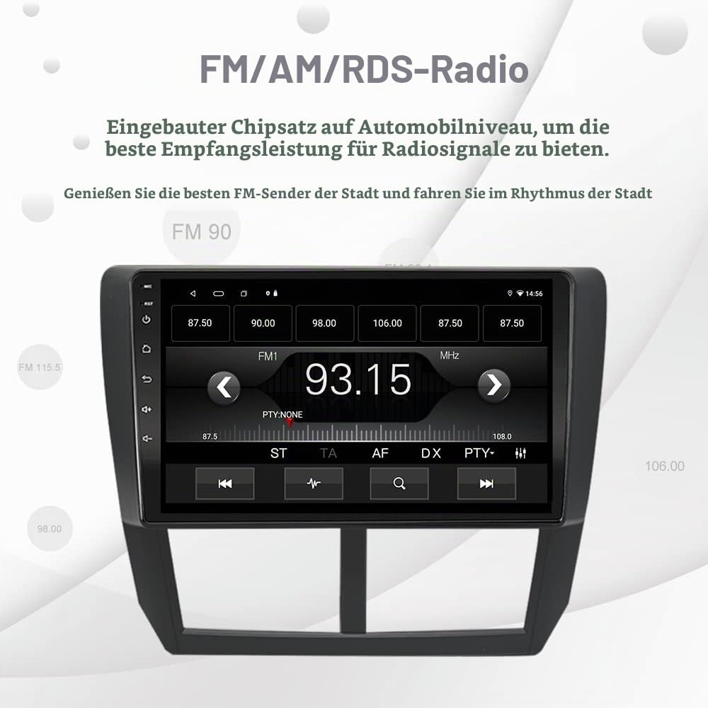 EZoneTronics Android 11 Auto Radio Stereo für Subaru Forester 2008-2012 9 Zoll Carplay Touchscreen G