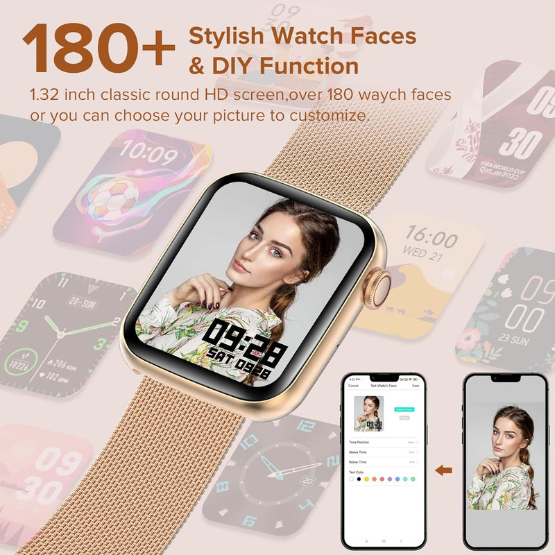 Bebinca GM1 Smartwatch Damen 2023 Telefonfunktion Lautsprecher, 1.75 "HD Display 320 * 380, 128MB MP