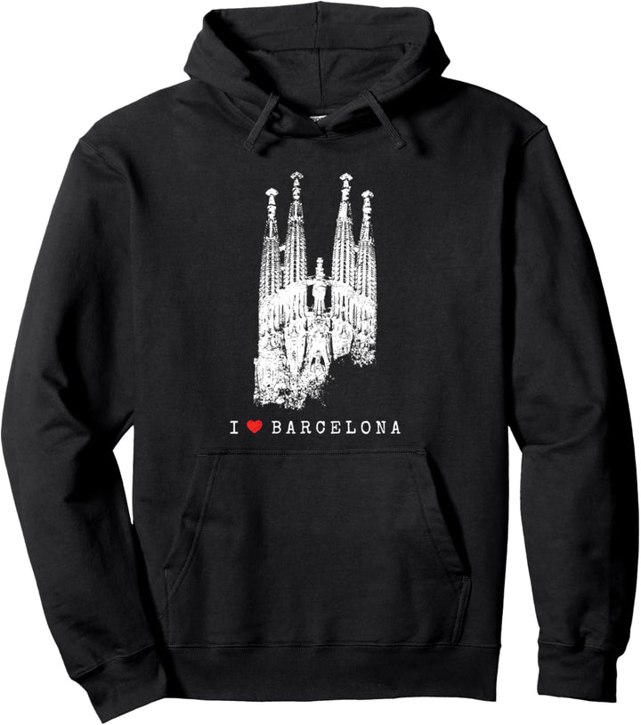 Barcelona Sagrada Familia Vintage Spanien I Love Barcelona Pullover Hoodie
