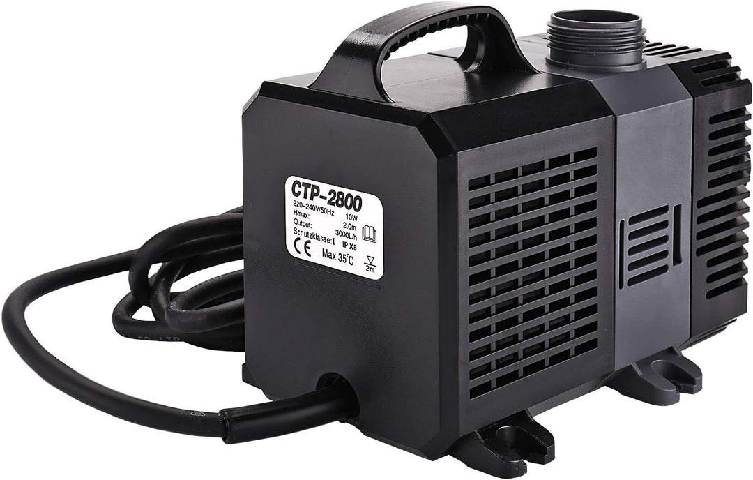 EXLECO Super Eco Teichpumpe Filterpumpe 3000L/H 10Watt Energiespar Wasserpumpe Koiteich Bachlaufpump