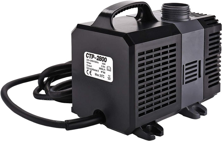 EXLECO Super Eco Teichpumpe Filterpumpe 3000L/H 10Watt Energiespar Wasserpumpe Koiteich Bachlaufpump