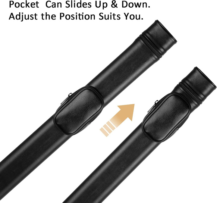 Billard-Queue-Koffer, 2 Löcher Pool-Queue-Tasche Mit Aussentasche Und Verstellbarem Riemen,1X1 Billa