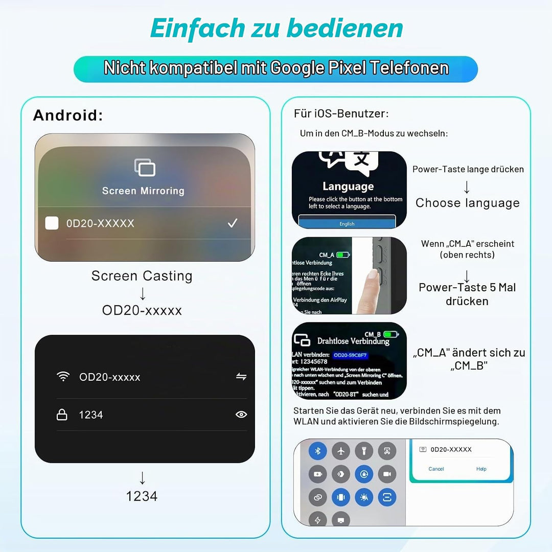 Selfie Monitor für iPhone &amp; Android, 4" Magnetischer Handy Selfie Kameramonitor, Integrierter Lautsp