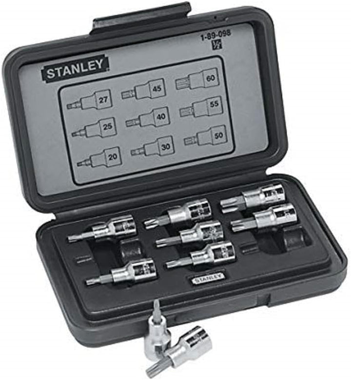 Stanley Schraubendrehereinsäte-Set, Torx (1/2 Zoll, 9-teilig, T20/25/27/30/40/45/50/60) 1-89-098