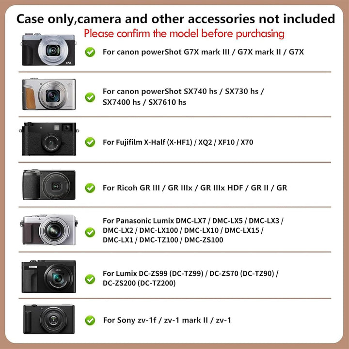 Rieibi Kameratasche für Sony ZV-1F / zv-1 Mark ii, Canon G7X Mark III, G7X Mark II, SX740 hs, ricoh