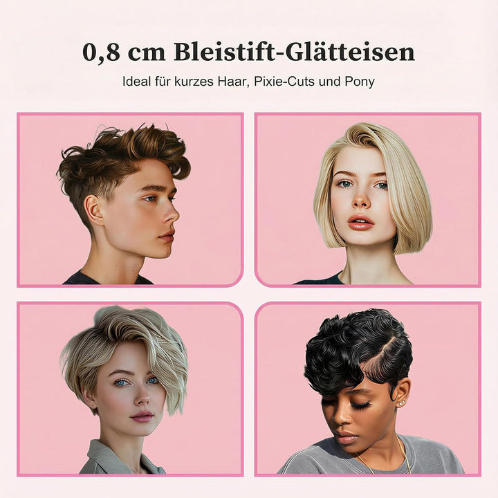 Mini Glätteisen, SAOSA Haarglätter und Lockenstab 2 in 1 Klein Glätteisen für kurzes Haar zum Locken