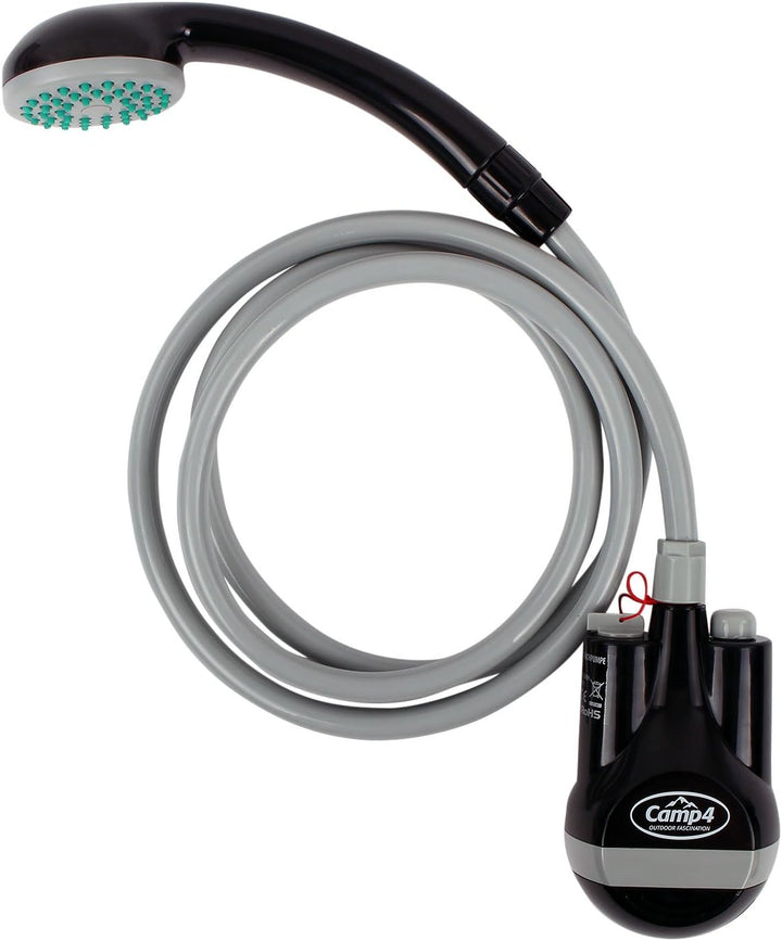 Akku Dusche Camping, 5 Volt USB, inkl. Tauchpumpe mit Filter, 2 Meter Schlauch, 60 cm USB-Ladekabel,