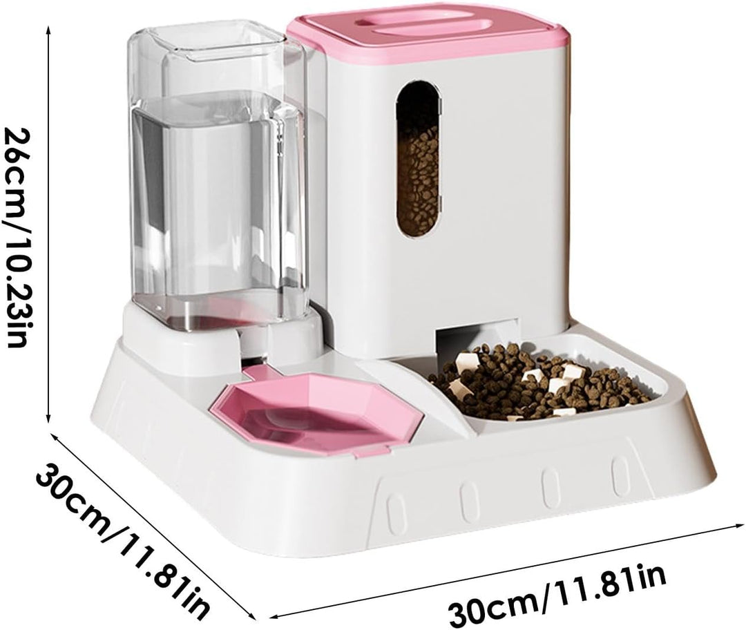 Futter- Und Wasserspender Für Katzen, Automatischer Futterautomaten Für Katzen & Kleine Hunde, 2 In