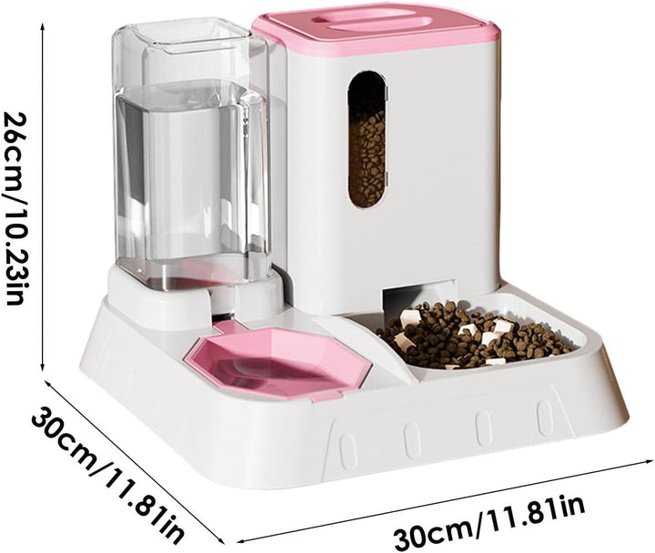 Futter- Und Wasserspender Für Katzen, Automatischer Futterautomaten Für Katzen & Kleine Hunde, 2 In