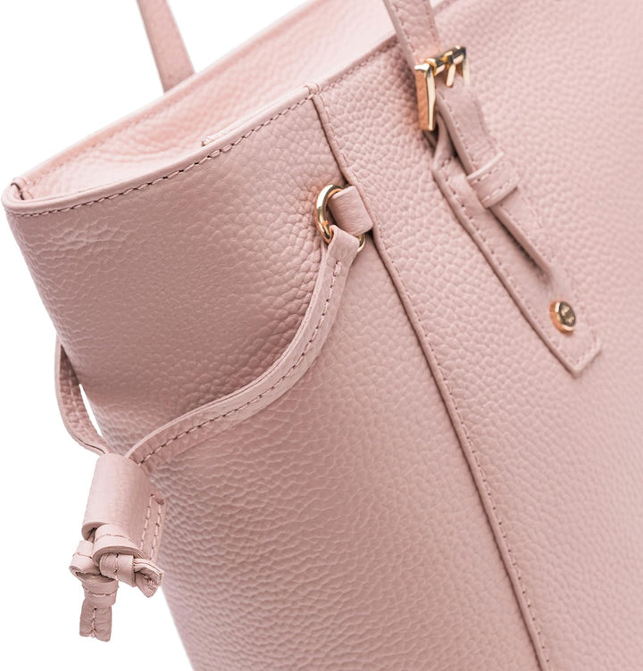 Lazarotti Bologna Leder Shopper Tasche Damen | Tote Bag mit seitlichen Kordelzügen | XL Schultertasc