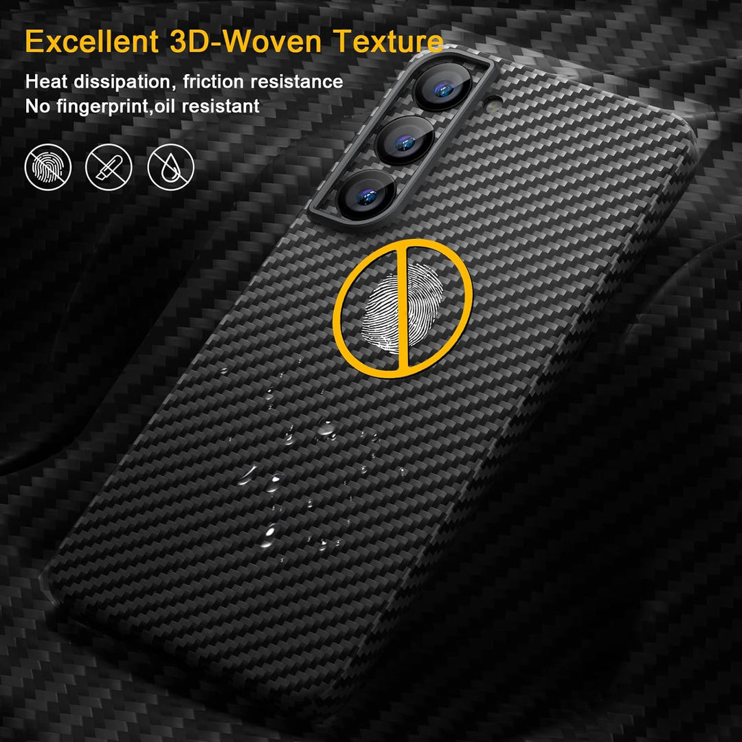 memumi Carbon Hülle für Galaxy S23, 0.5 mm Superdünne, Hülle aus echter Aramidfaser [100% Aramidfase