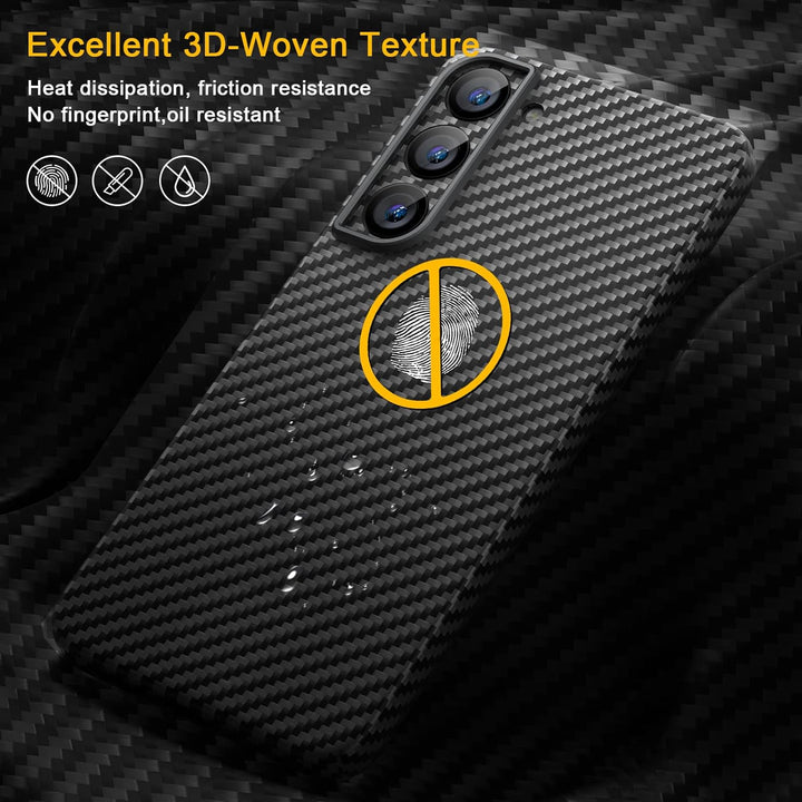 memumi Carbon Hülle für Galaxy S23, 0.5 mm Superdünne, Hülle aus echter Aramidfaser [100% Aramidfase
