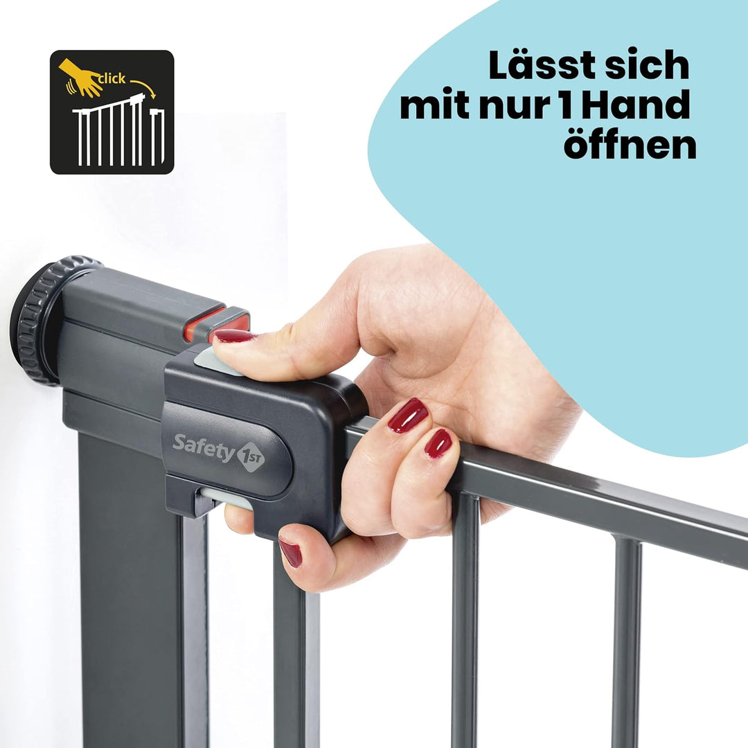 Safety 1st Easy Close, Ausziehbares Schutzgitter, Klemmgitter für die Treppe, Babygitter auch für Hu