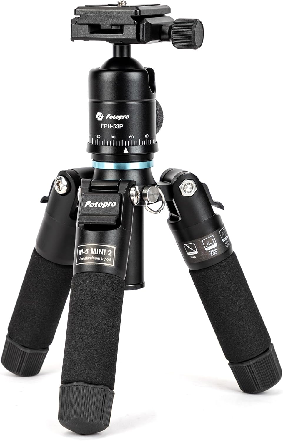 Fotopro Mini Stativ, Kamera Stative Aluminium, 48 cm Leichtes Reisestativ mit Kugelkopf Schnellwechs