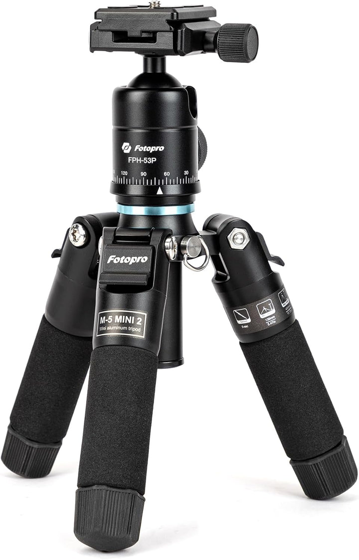 Fotopro Mini Stativ, Kamera Stative Aluminium, 48 cm Leichtes Reisestativ mit Kugelkopf Schnellwechs