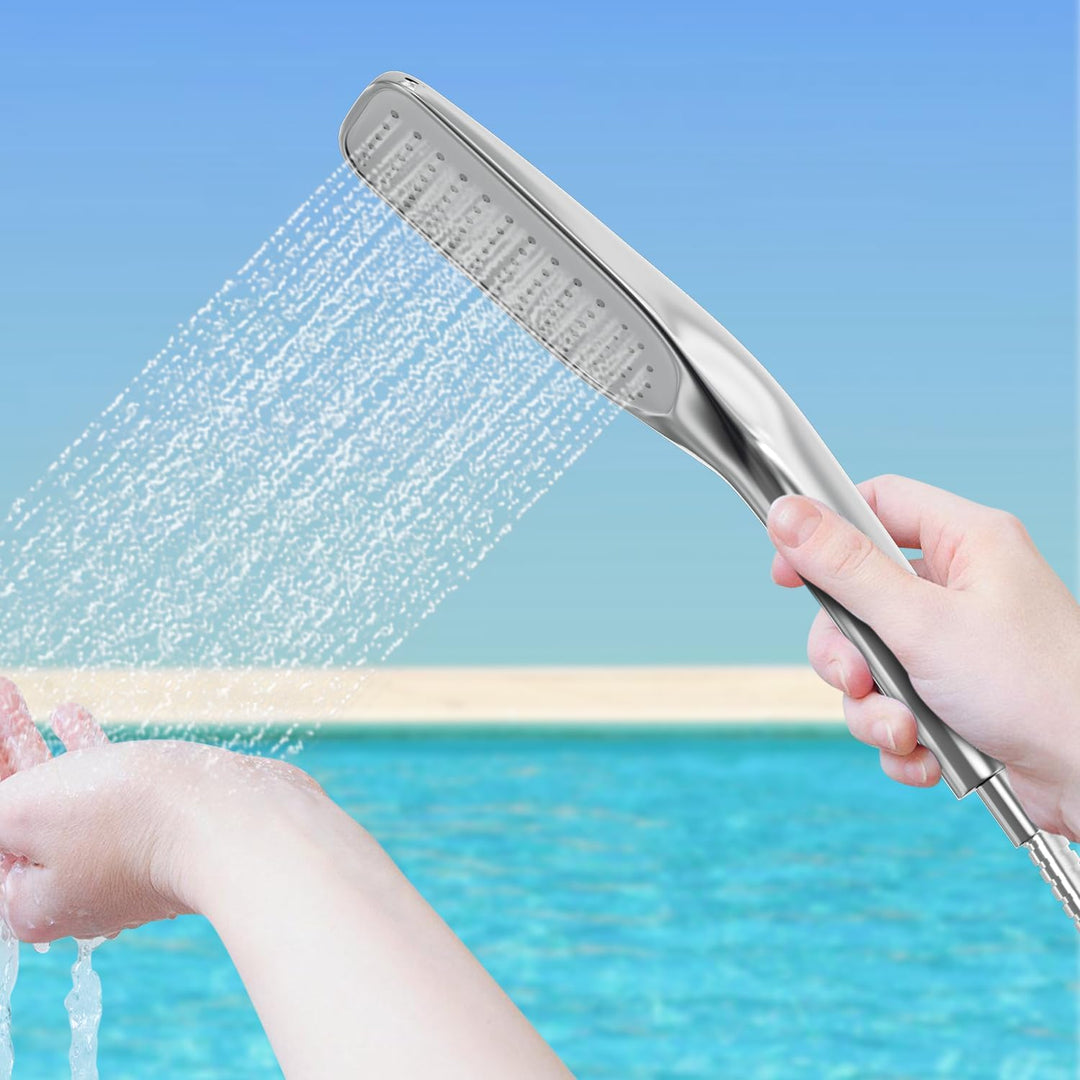 Solardusche 40L Solar Gartendusche mit 360°Regenduschkopf, Wasserhahn und handbrause, Warmes Wasser