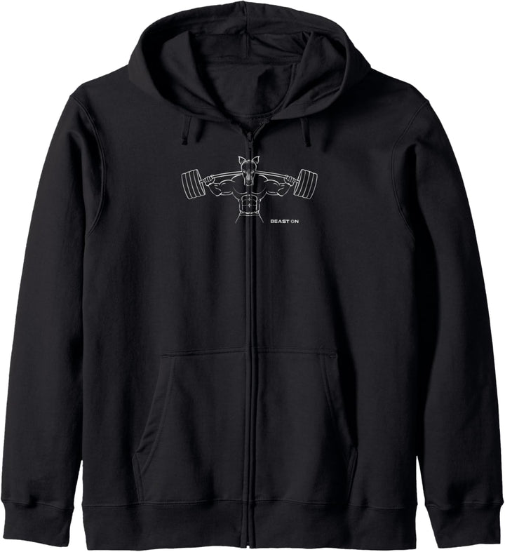 Nashorn Fitness Beast ON | GYM Motivation Fitness Sprüche Kapuzenjacke