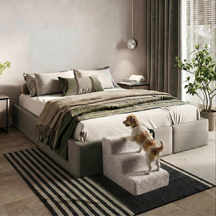 murando Hundetreppe für Kleine Hunde 3 Stufen - Haustiertreppe 30 cm Hoch für Bett, Sofa, Treppe für