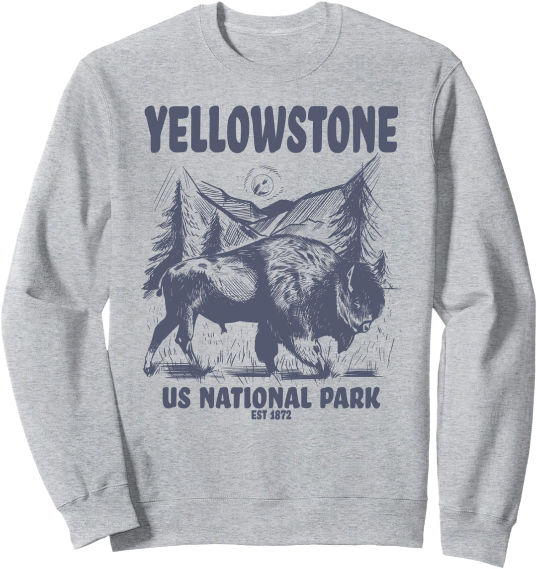 Yellowstone US National Park 1872 Bison Gebirgslandschaft Sweatshirt