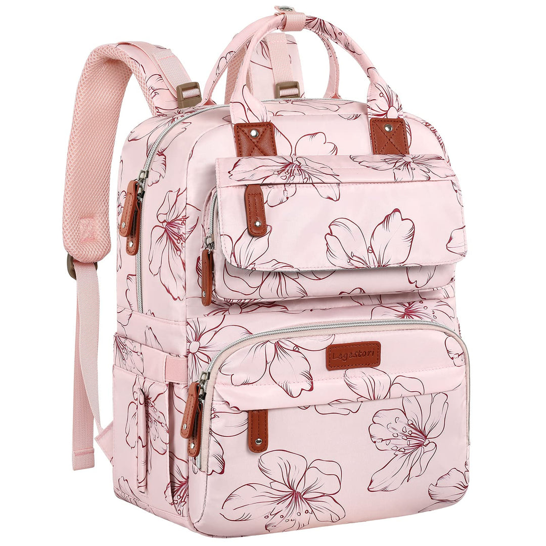 Legestori Diaper Bag Backpack, Baby Girl Diaper Bag with Insulated Pockets and Stroller Straps Rosa,