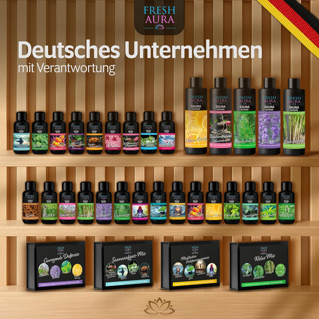 Saunaaufguss Lemongras (250ml) – Sauna Aufgussmittel mit natürlichen ätherischen Ölen – Sehr ergiebi
