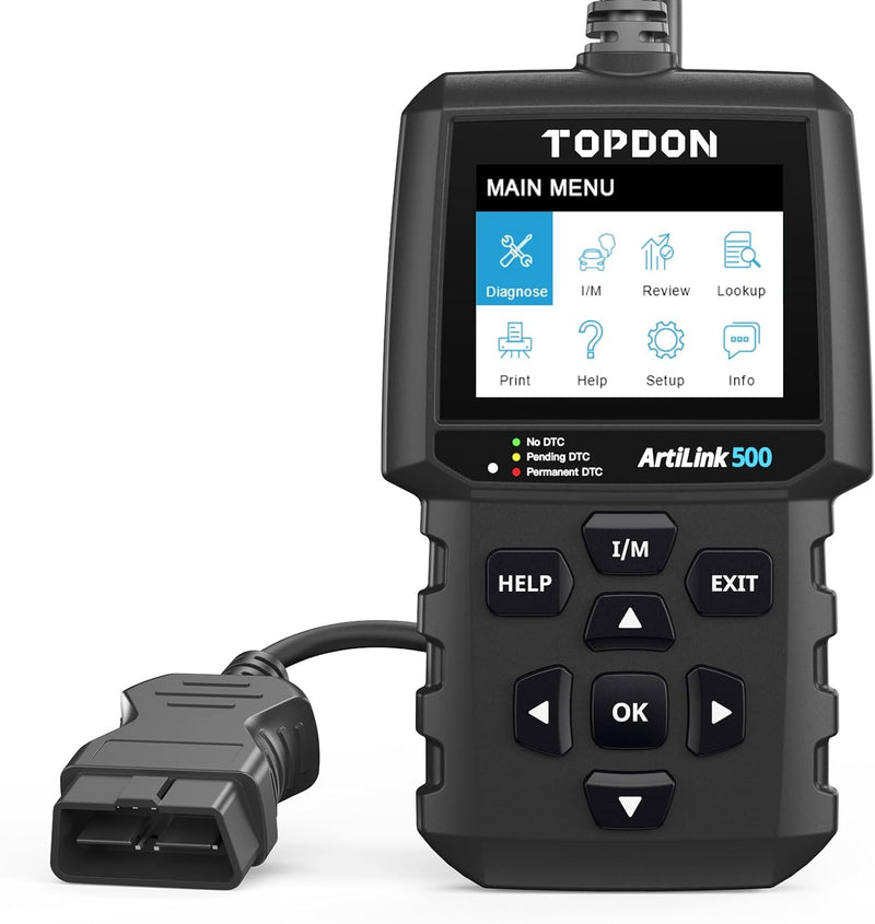 TOPDON OBD2 Diagnosegerät AL500 für Emission Fehler,DTCs Lesen/Löschen,Automatisch VIN Kennen und DT