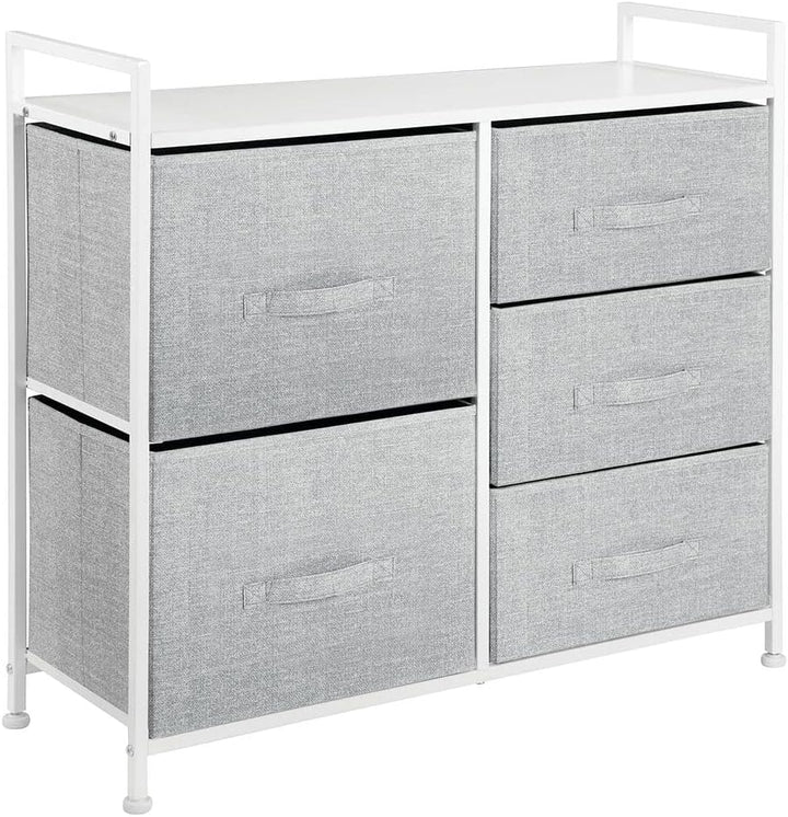 mDesign Kommode aus Stoff – schmaler Schrank Organizer mit 5 Schubladen – praktisches Aufbewahrungss