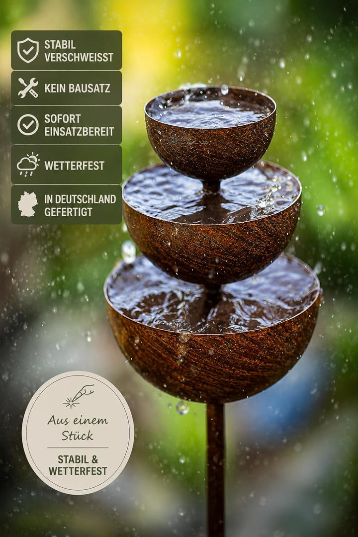 Regenfänger Gartenstecker Rost Insektentränke Metall Gartendeko Edelrost Edelrostoptik rostiger Beet