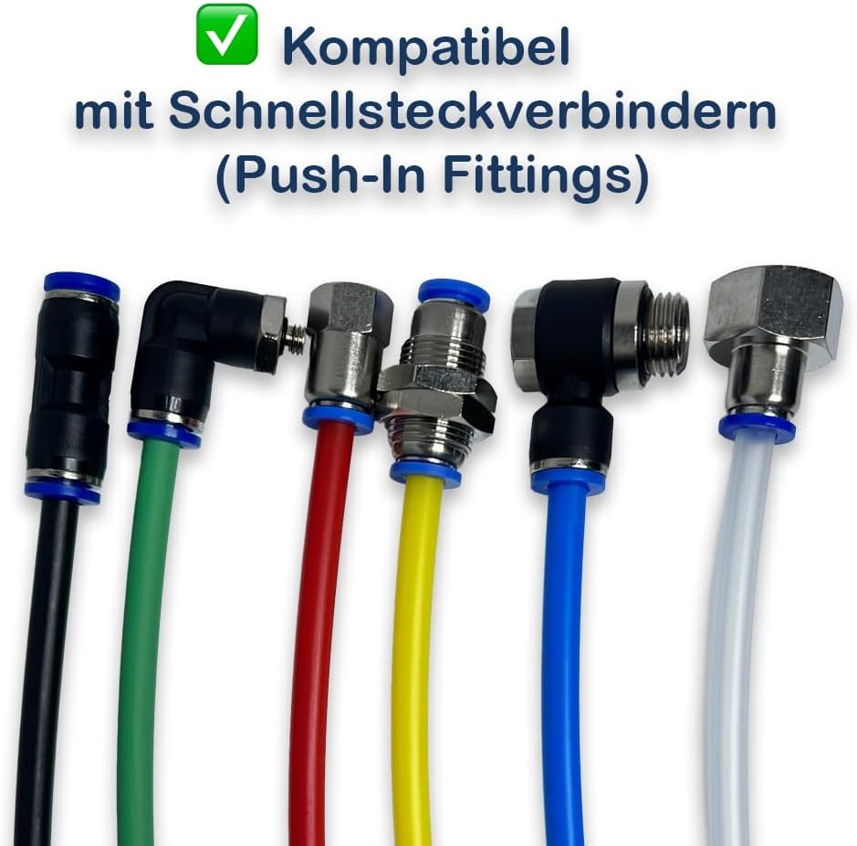 Polyamid Druckluft Schlauch PA Pneumatikschlauch, 6mm aussen, 50 m Rolle, Farbe: natur