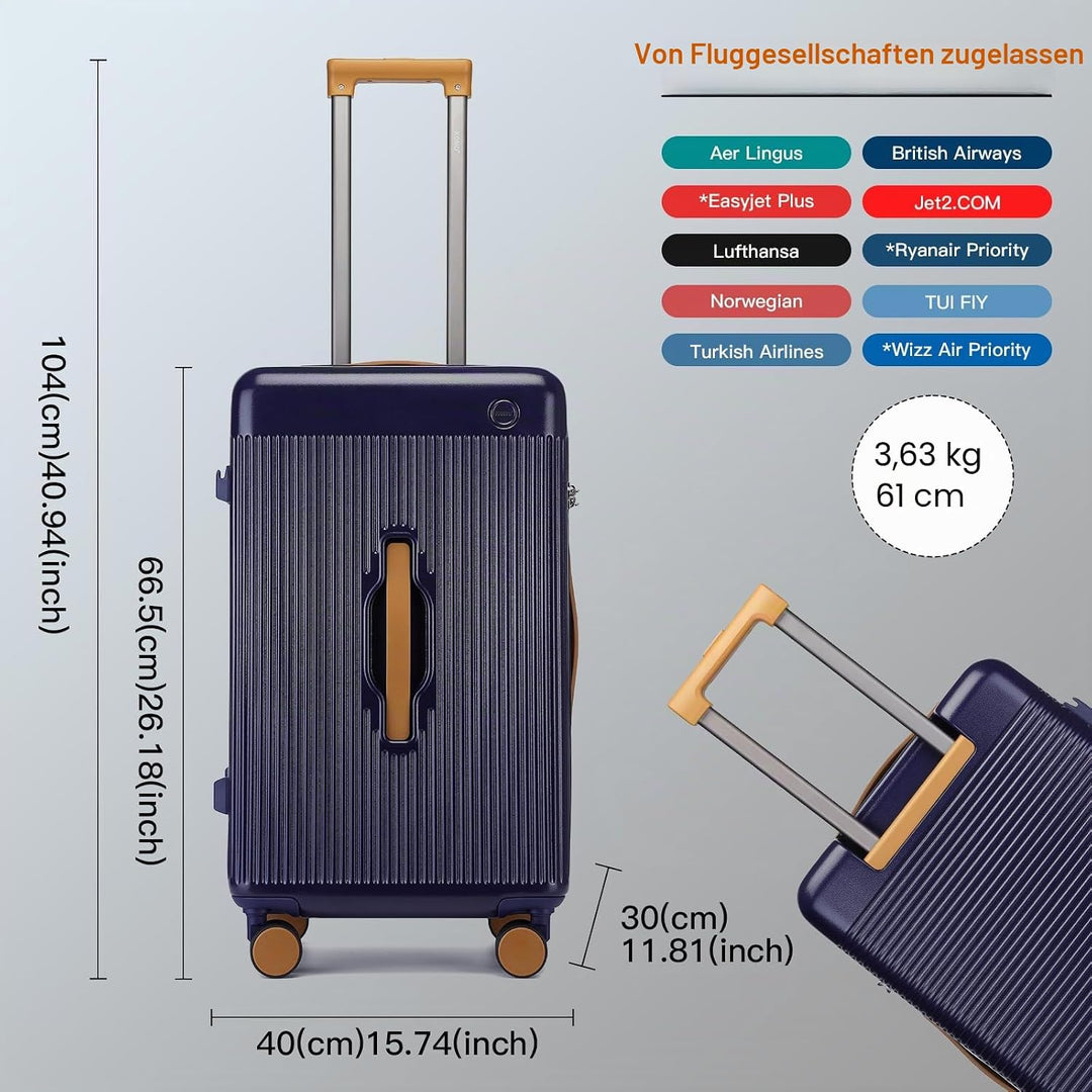 Kono 61 cm grosser Koffer, Leichter ABS+Polycarbonat-Hartschalentrolley, modischer Reise-Check-in-Et