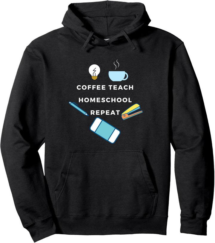 Kaffee unterrichten HOMESCHOOL Wiederholen niedliche Pullover Hoodie