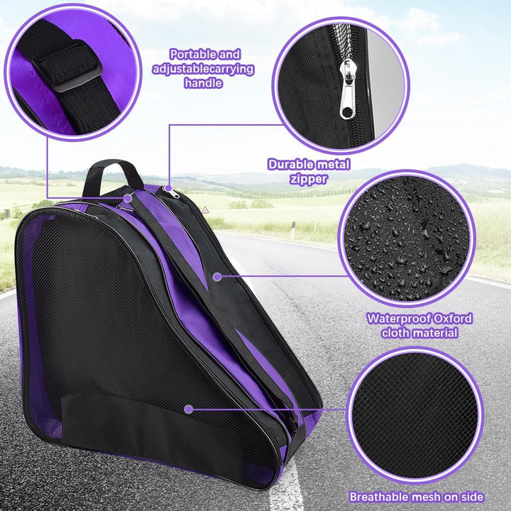 Tasche Erwachsene Rollschuhetasche Ice Skate Eishockey Bag Skischuhtasche mit Verstellbar Tragerieme