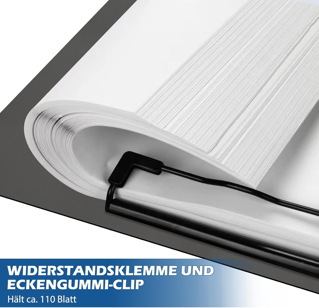 3 Stück Klemmbrett A4 Mit Deckel, A4 Klemmbrett Ordner für Memo-Formulare, Dokumente und Schule, Bür