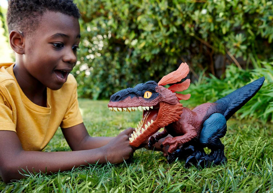 Jurassic World GYW89 - Ein neues Zeitalter – Uncaged Rowdy Roars Pyroraptor Dinosaurier-Actionfigur,