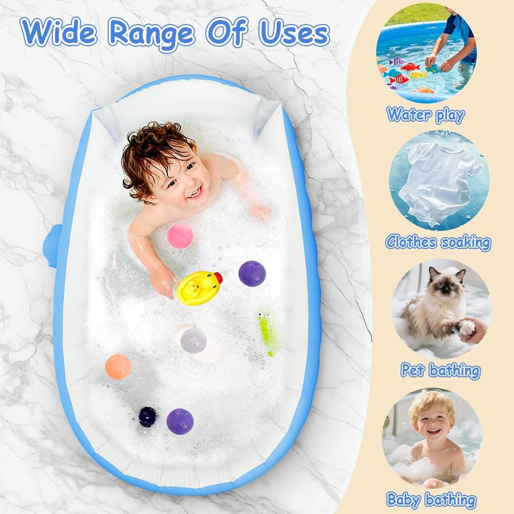 Aufblasbare Badewanne für Kinder Tragbare Säuglings Badewanne Baby mit Luftpumpe Reise Tragbare Reis