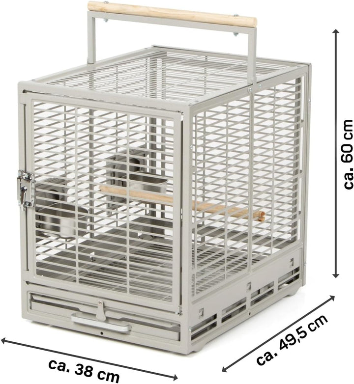Montana Cages | Transportkäfig EVO - Platinum, der Reisekäfig Hellgrau, Hellgrau