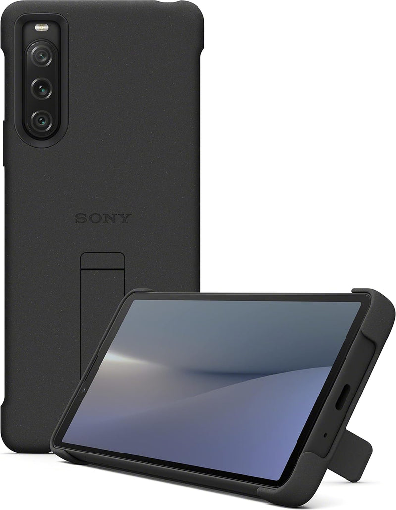 Sony Stilvolle Hülle mit Standfuss für das Xperia 10 V, Gojischwarz, Gojischwarz